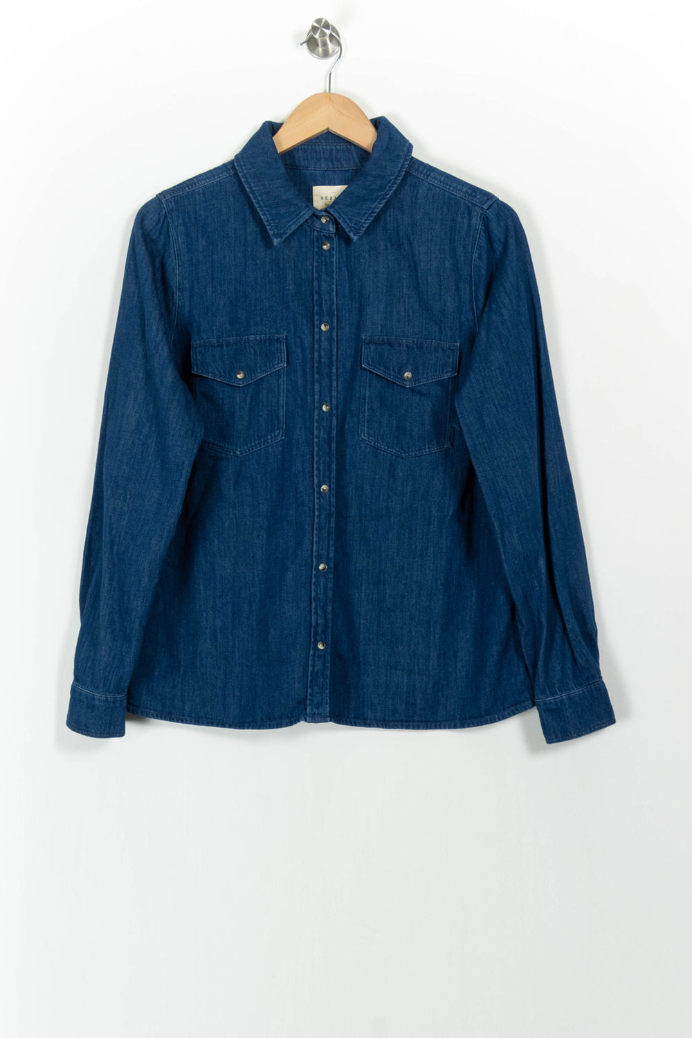 Chemise en Jean Bleue - Taille L/40 de la marque Sézane | PARAD103509 - Vendu par Paradigme - Image 2