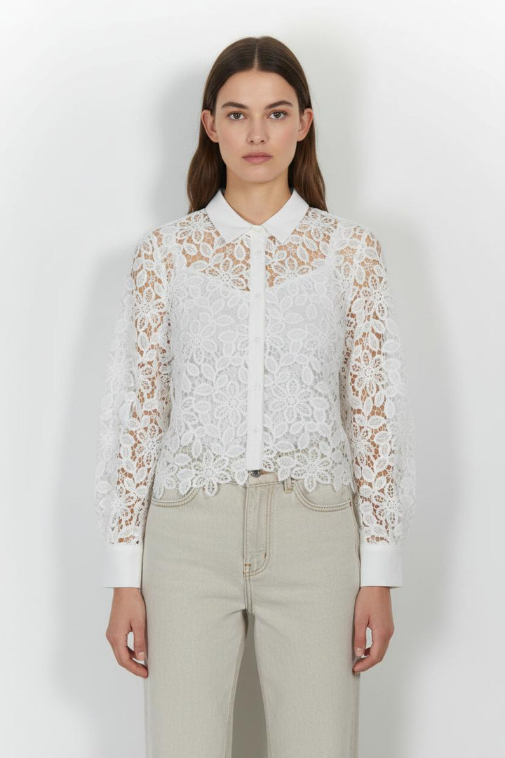 Blouse Blanche - Taille M/38 de la marque Indies | PARAD103517 - Vendu par Paradigme - Image 1