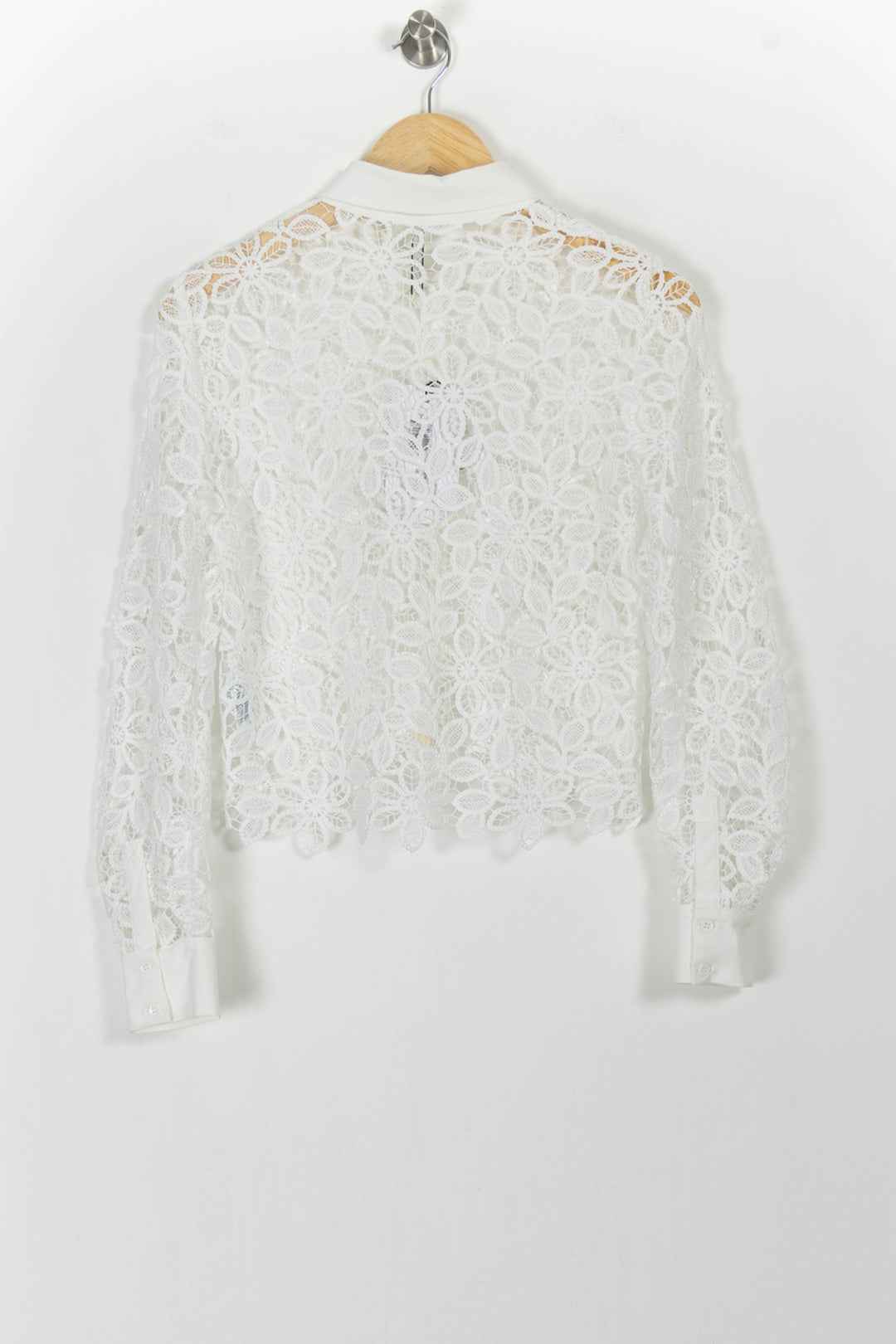 Blouse Dentelle Blanche - Taille S/36 de la marque Indies | PARAD103519 - Vendu par Paradigme - Image 4