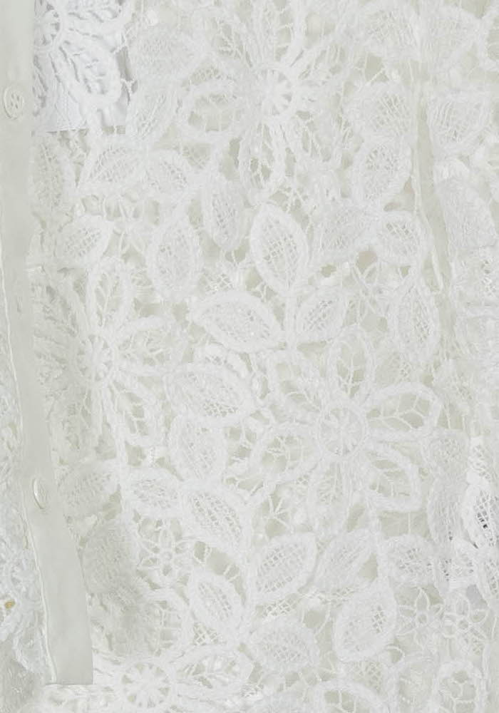 Blouse Dentelle Blanche - Taille S/36 de la marque Indies | PARAD103519 - Vendu par Paradigme - Image 3