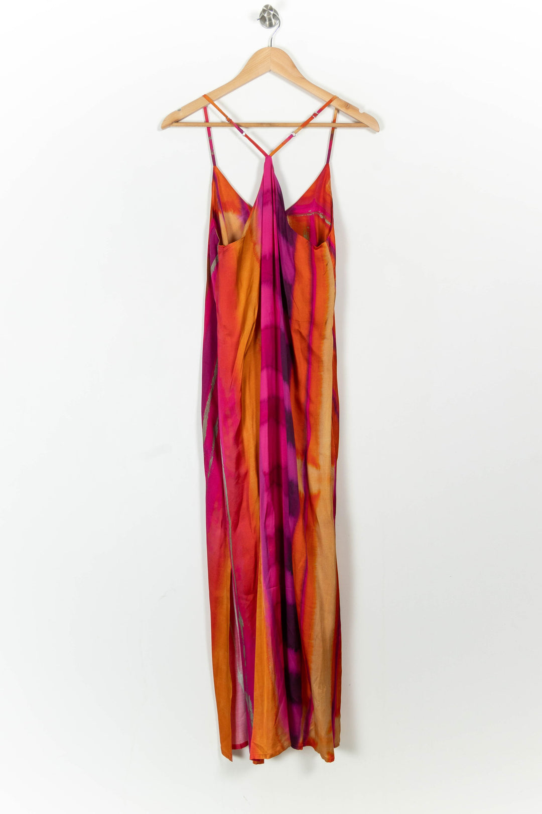 Robe Longue Orange et Rose - Taille S/36 de la marque Indies | PARAD103520 - Vendu par Paradigme - Image 4
