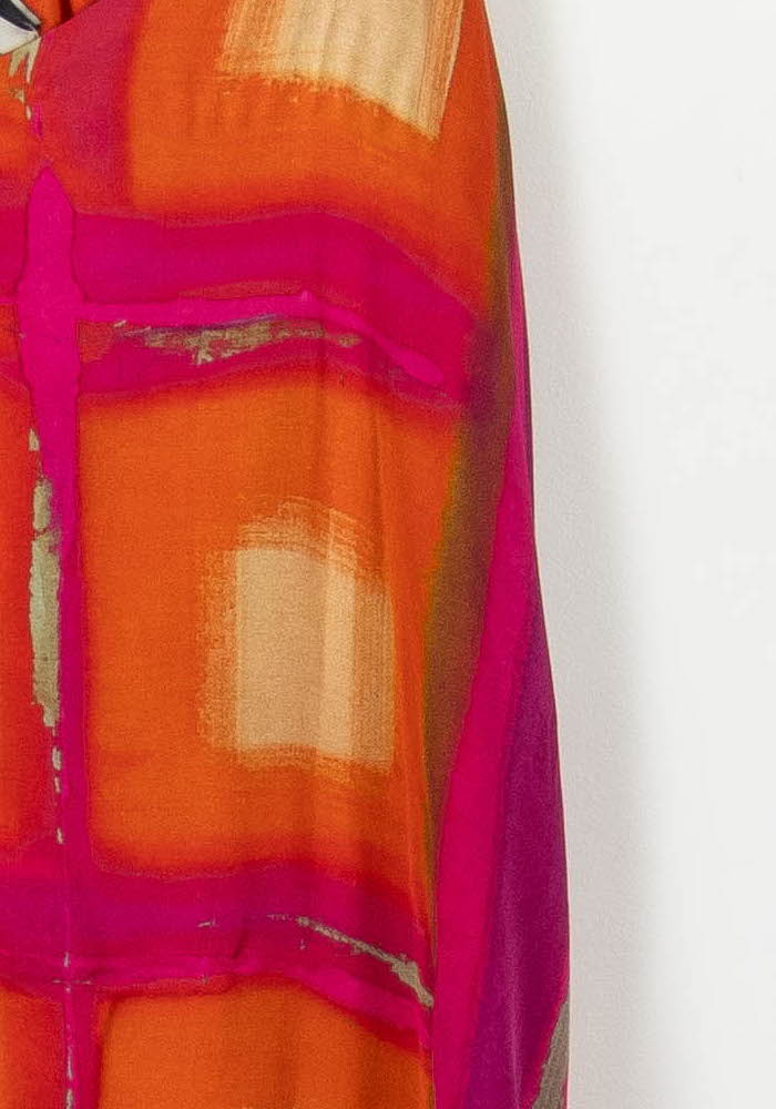 Robe Longue Orange et Rose - Taille S/36 de la marque Indies | PARAD103520 - Vendu par Paradigme - Image 3