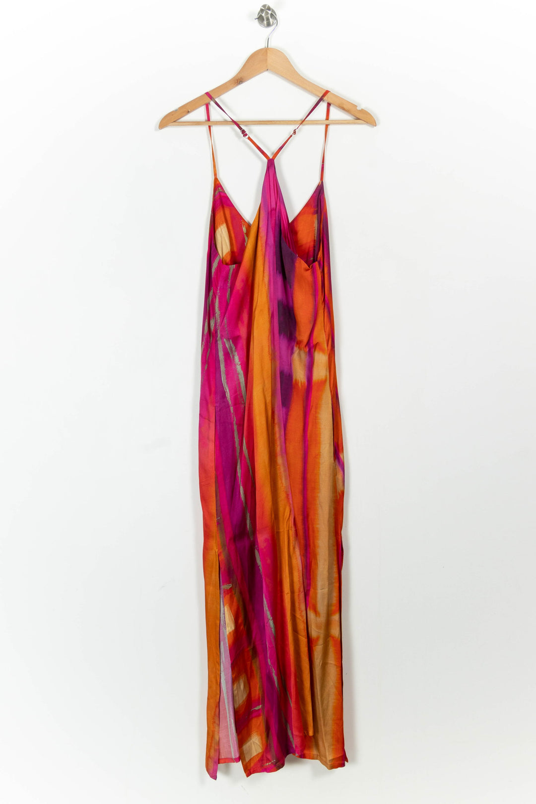Robe Longue Orange et Rose - Taille S/36 de la marque Indies | PARAD103521 - Vendu par Paradigme - Image 4