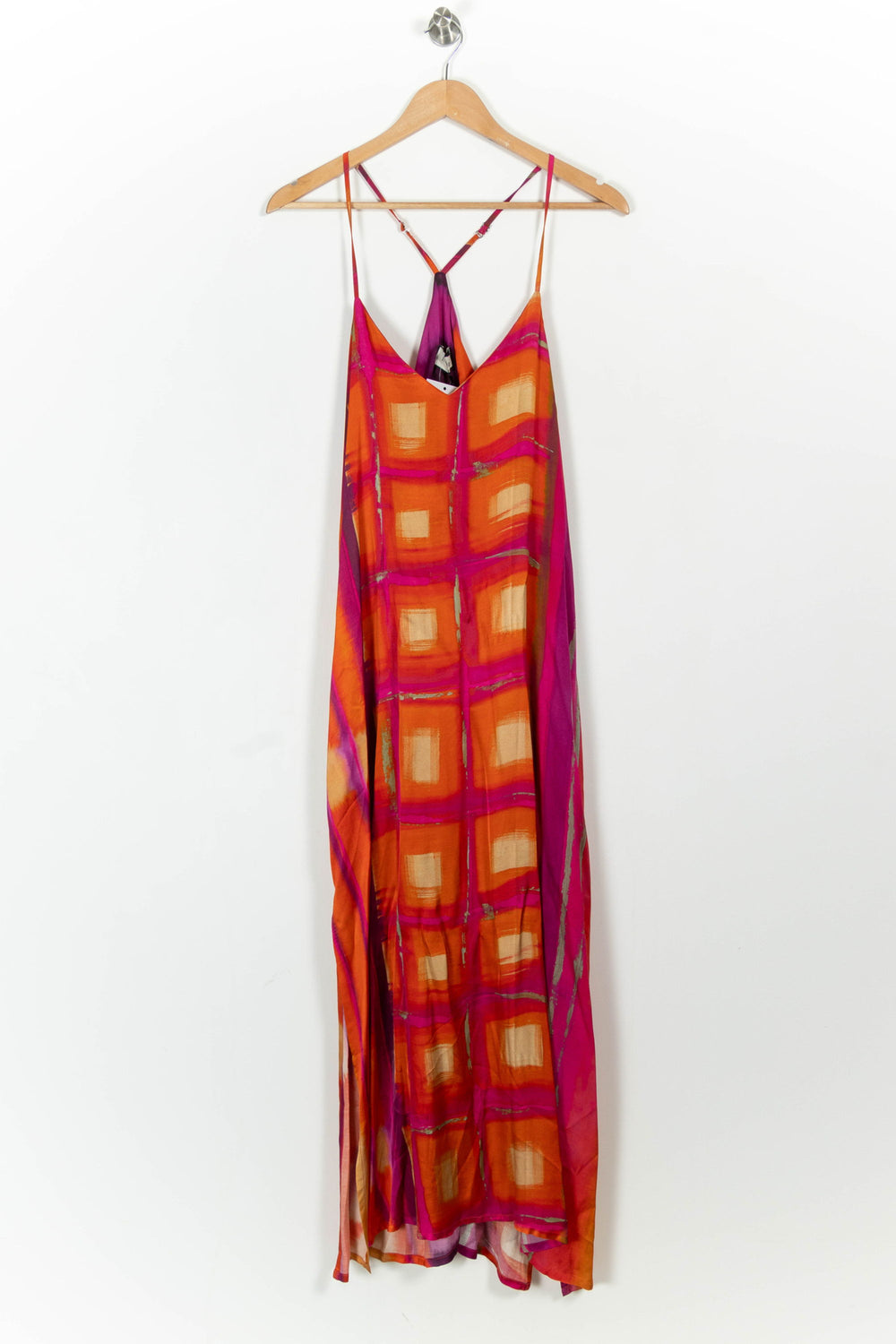 Robe Longue Orange et Rose - Taille S/36 de la marque Indies | PARAD103521 - Vendu par Paradigme - Image 2