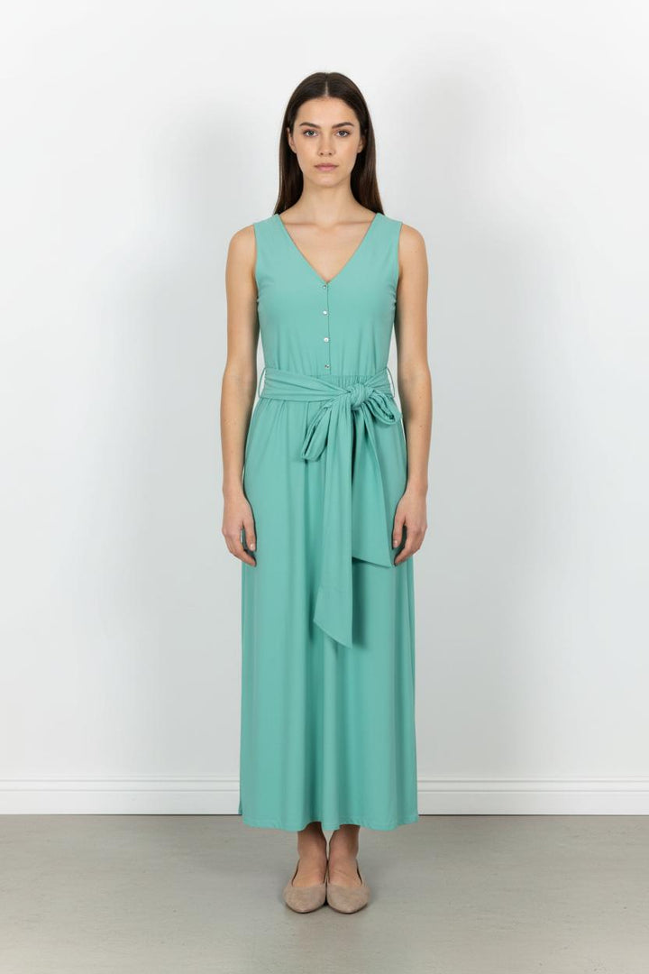 Robe Longue Verte - Taille S/36 de la marque Indies | PARAD103523 - Vendu par Paradigme - Image 1