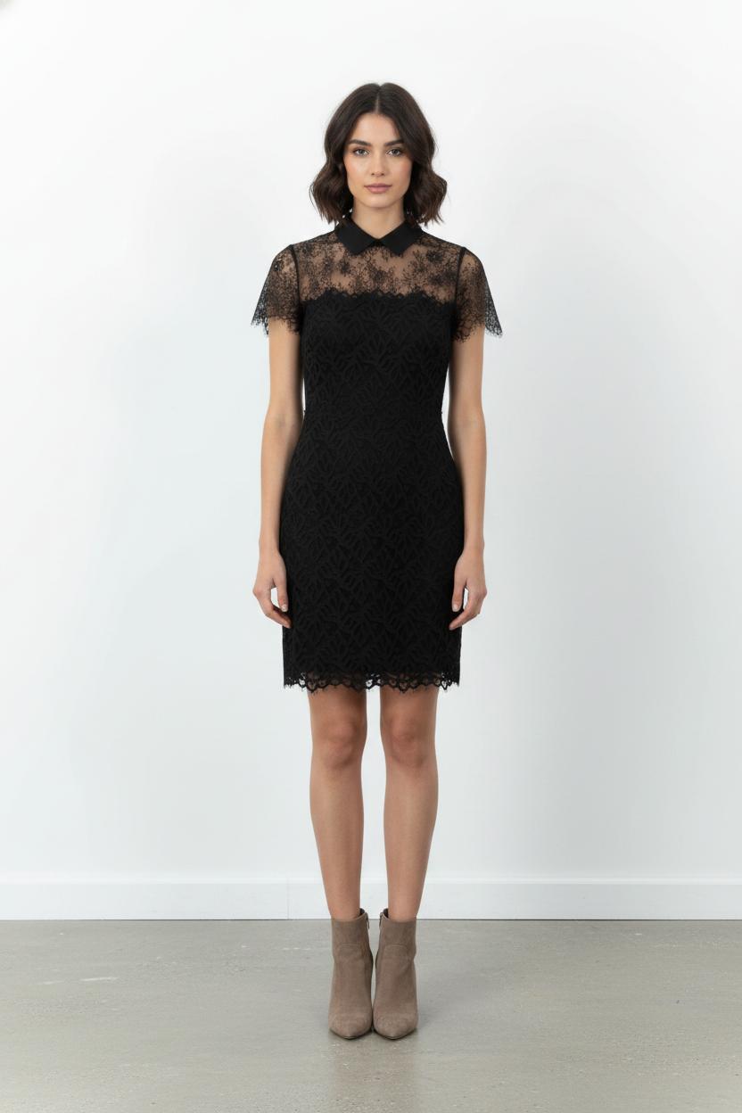 Robe Dentelle Noire - Taille M/38 de la marque Sandro | PARAD103540 - Vendu par Paradigme - Image 1