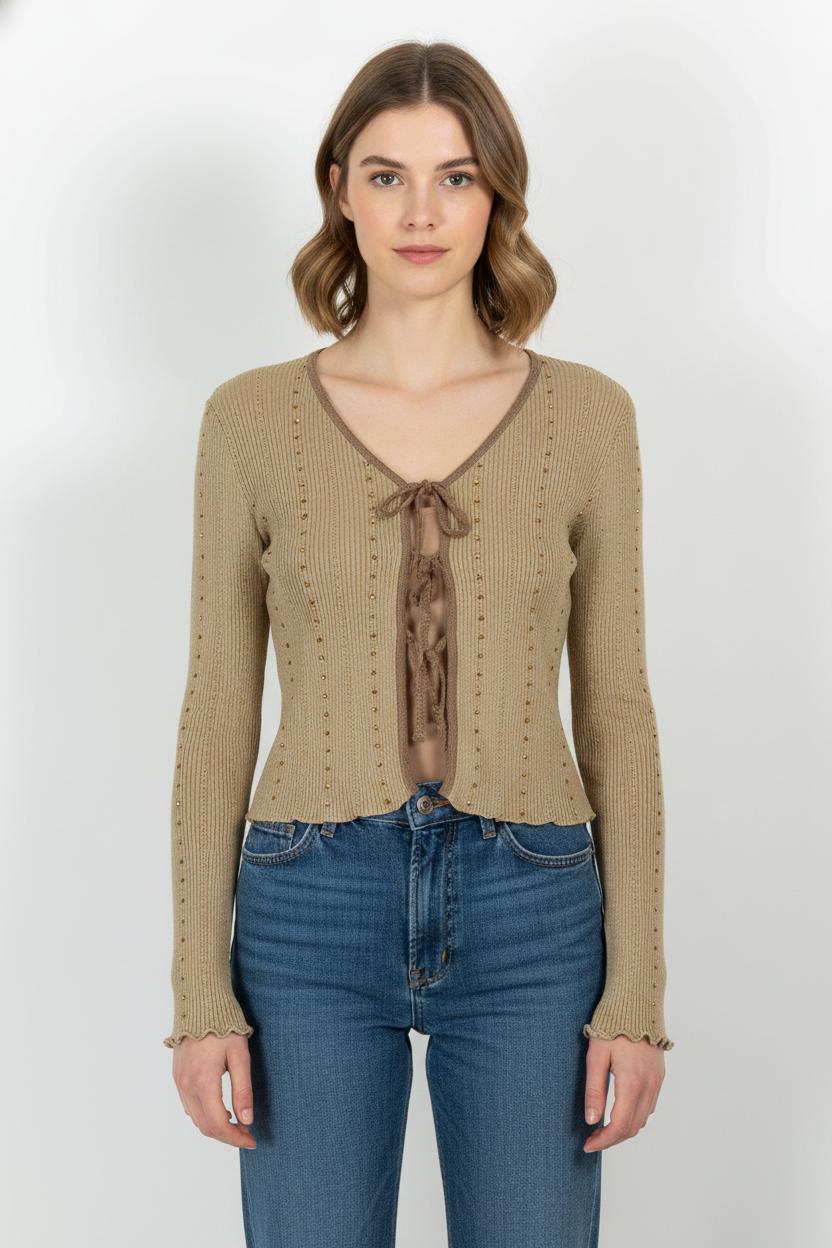 Gilet Beige - Taille M/38 de la marque Petite Mendigote | PARAD103542 - Vendu par Paradigme - Image 1