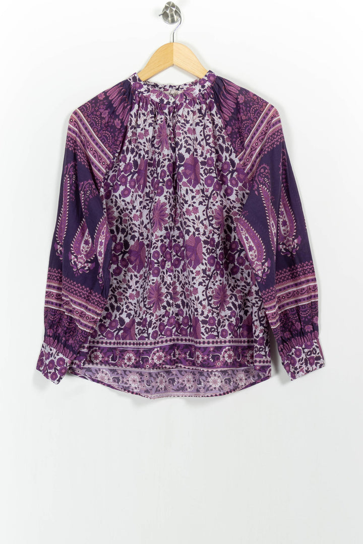 Blouse Violette et Blanche - Taille S/36 de la marque Petite Mendigote | PARAD103544 - Vendu par Paradigme - Image 2