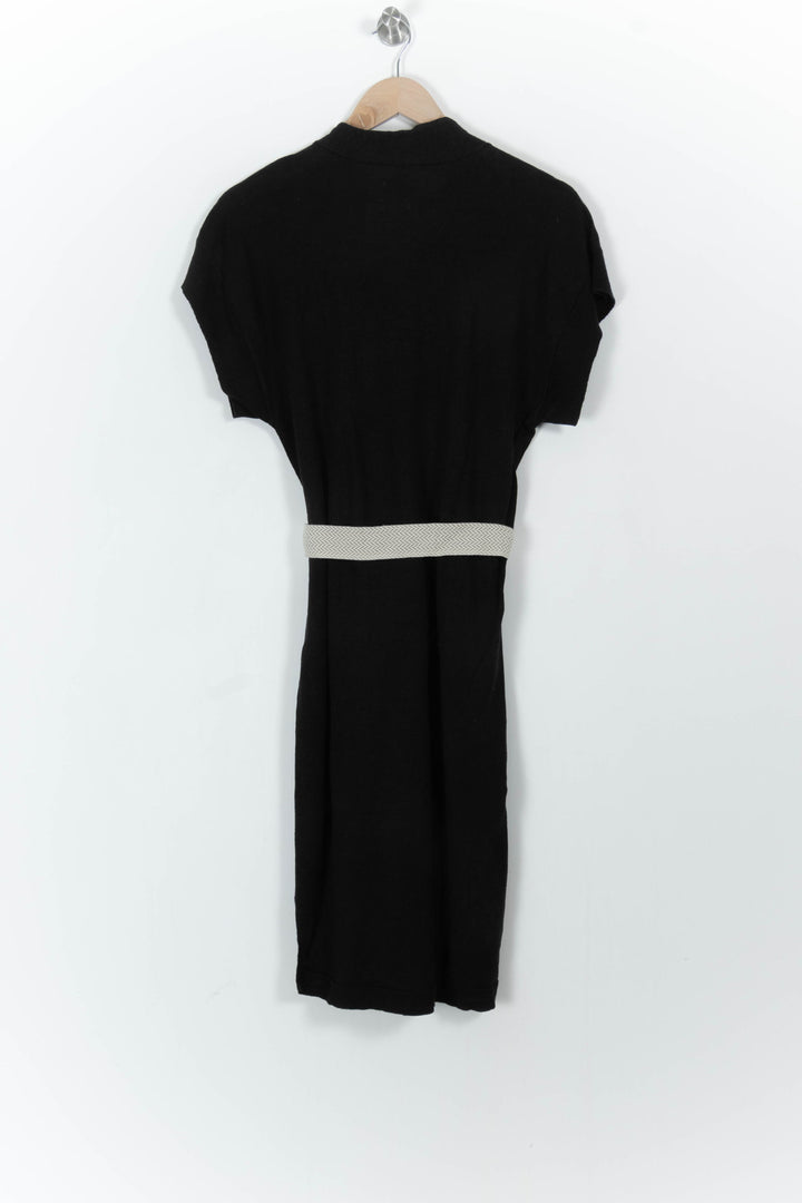 Robe Ceinturée Noire et Beige - Taille XS/34 de la marque Des petits hauts | PARAD103557 - Vendu par Paradigme - Image 4