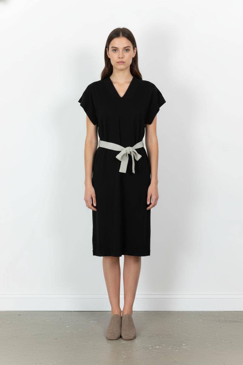 Robe Ceinturée Noire et Beige - Taille XS/34 de la marque Des petits hauts | PARAD103557 - Vendu par Paradigme - Image 1