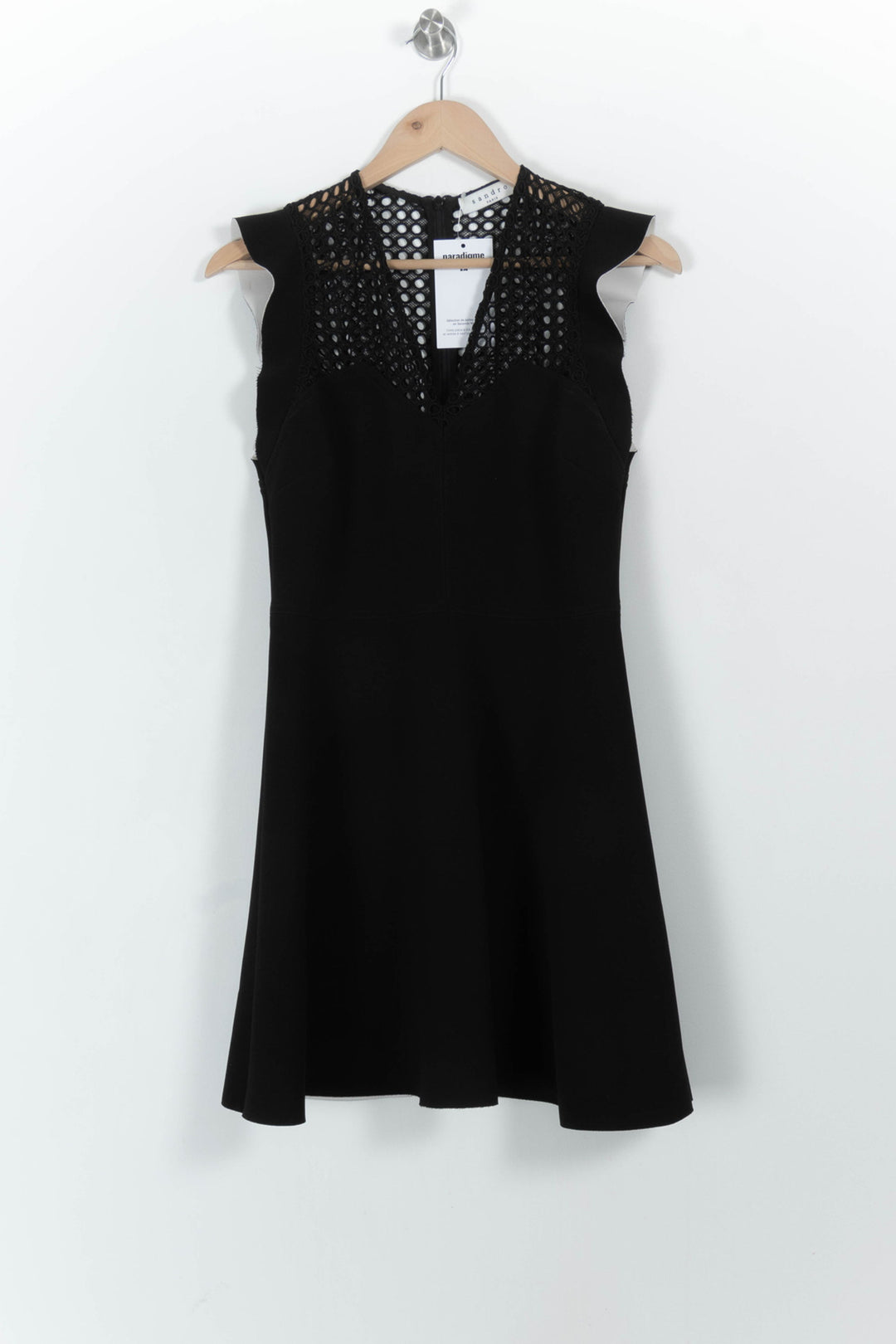 Robe Évasée Noire - Taille L/40 de la marque Sandro | PARAD103565 - Vendu par Paradigme - Image 2