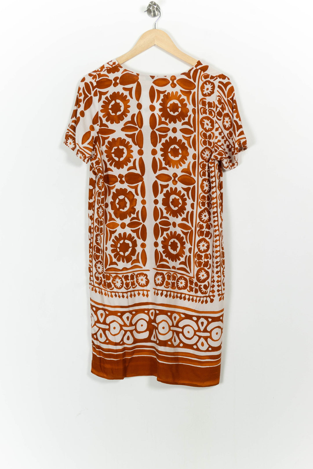 Robe Courte Marron et Beige - Taille L/40 de la marque La Fée Maraboutée | PARAD103566 - Vendu par Paradigme - Image 4