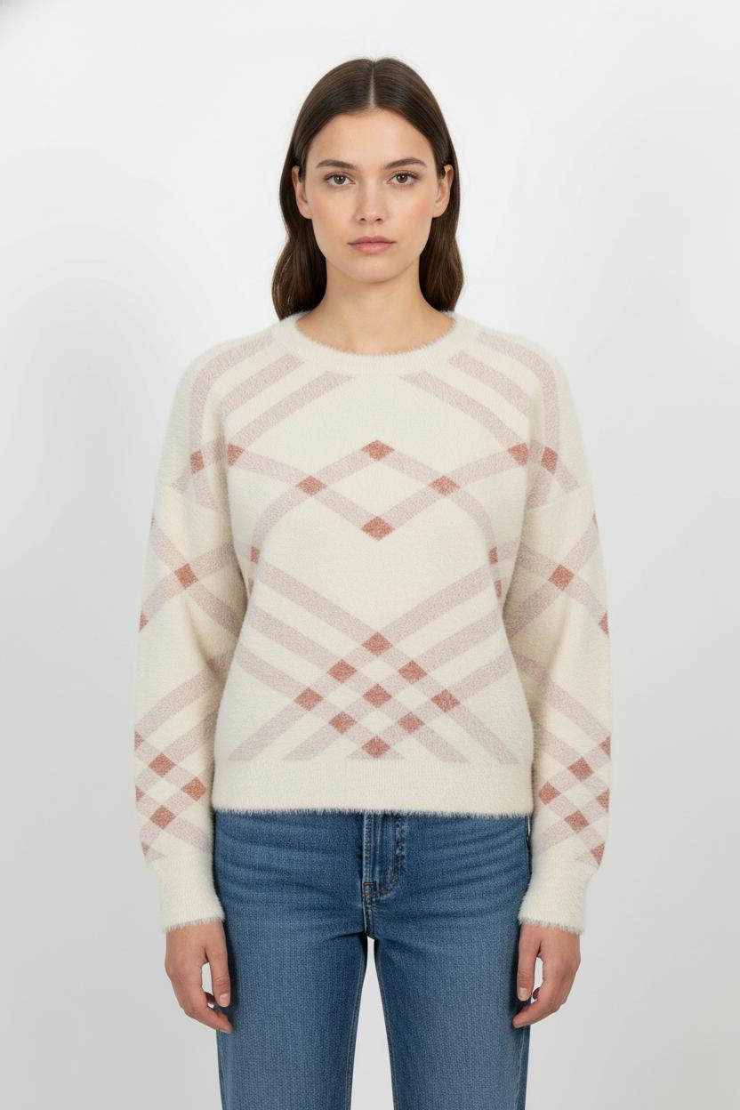 Pull Écru et Rose - Taille S/36 de la marque FRNCH | PARAD103568 - Vendu par Paradigme - Image 1