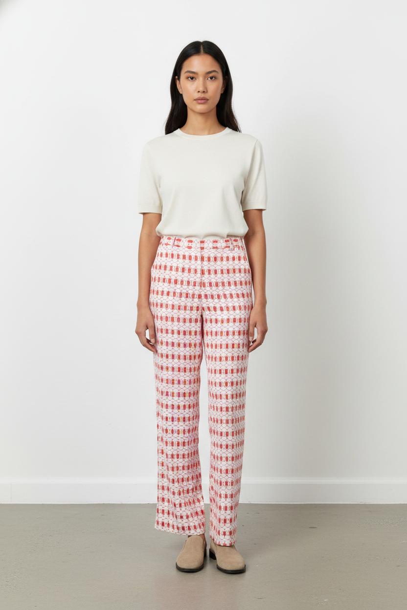 Pantalon Blanc et Rouge - Taille S/36 de la marque Imprevu | PARAD103571 - Vendu par Paradigme - Image 1