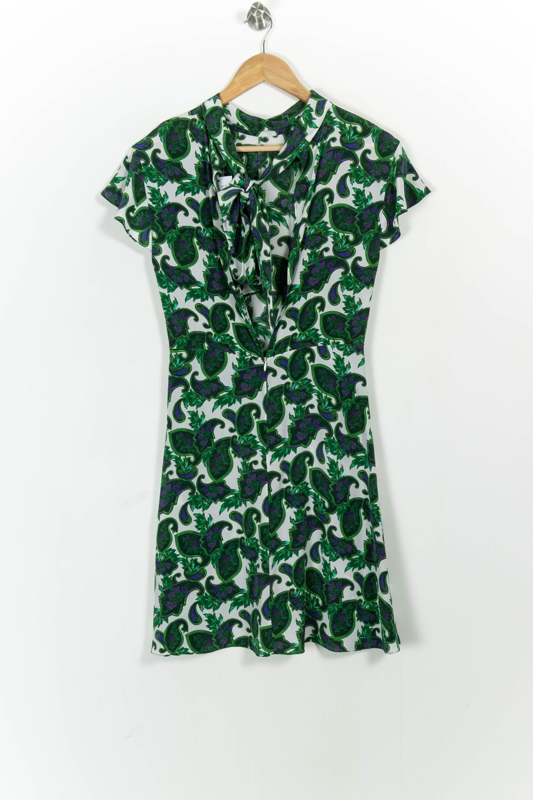 Robe Courte Verte et Blanche - Taille M/38 de la marque Sandro | PARAD103573 - Vendu par Paradigme - Image 4