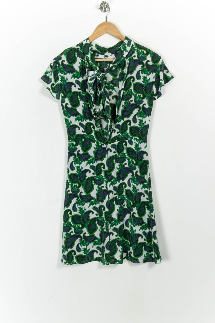 Robe Courte Verte et Blanche - Taille M/38 de la marque Sandro | PARAD103573 - Vendu par Paradigme - Image 4