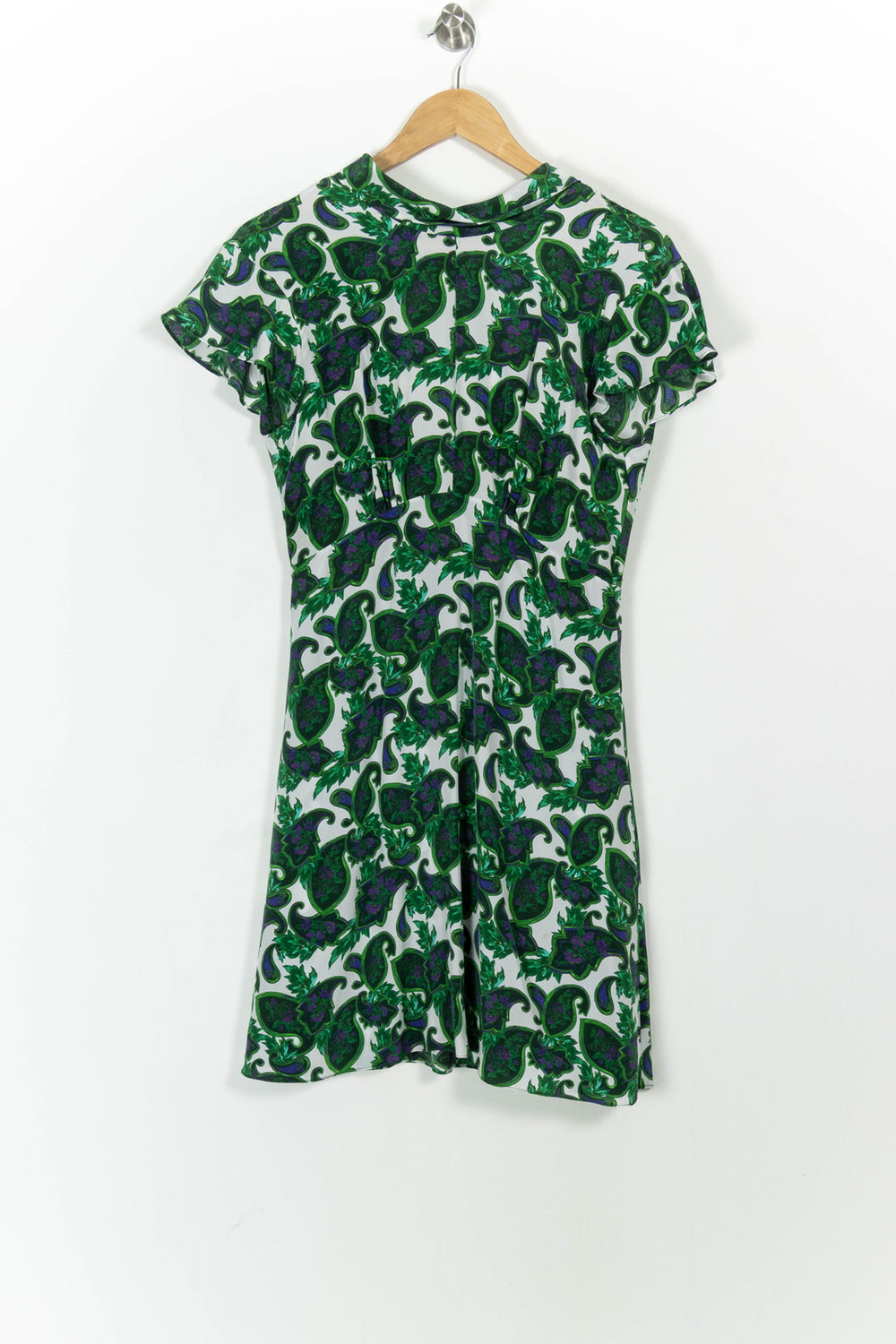 Robe Courte Verte et Blanche - Taille M/38 de la marque Sandro | PARAD103573 - Vendu par Paradigme - Image 2