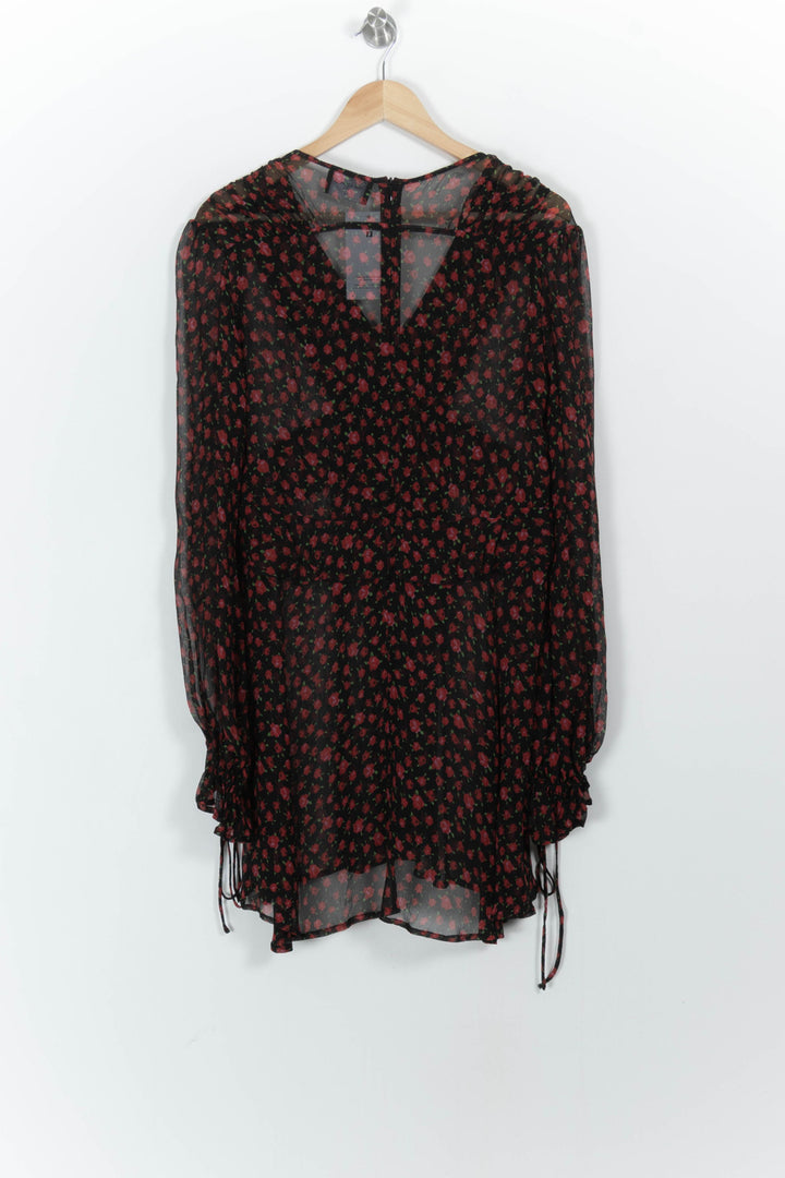 Robe Courte Noire et Rouge - Taille L/40 de la marque The Kooples | PARAD103574 - Vendu par Paradigme - Image 4