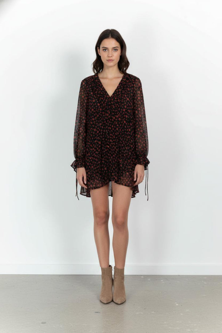 Robe Courte Noire et Rouge - Taille L/40 de la marque The Kooples | PARAD103574 - Vendu par Paradigme - Image 1