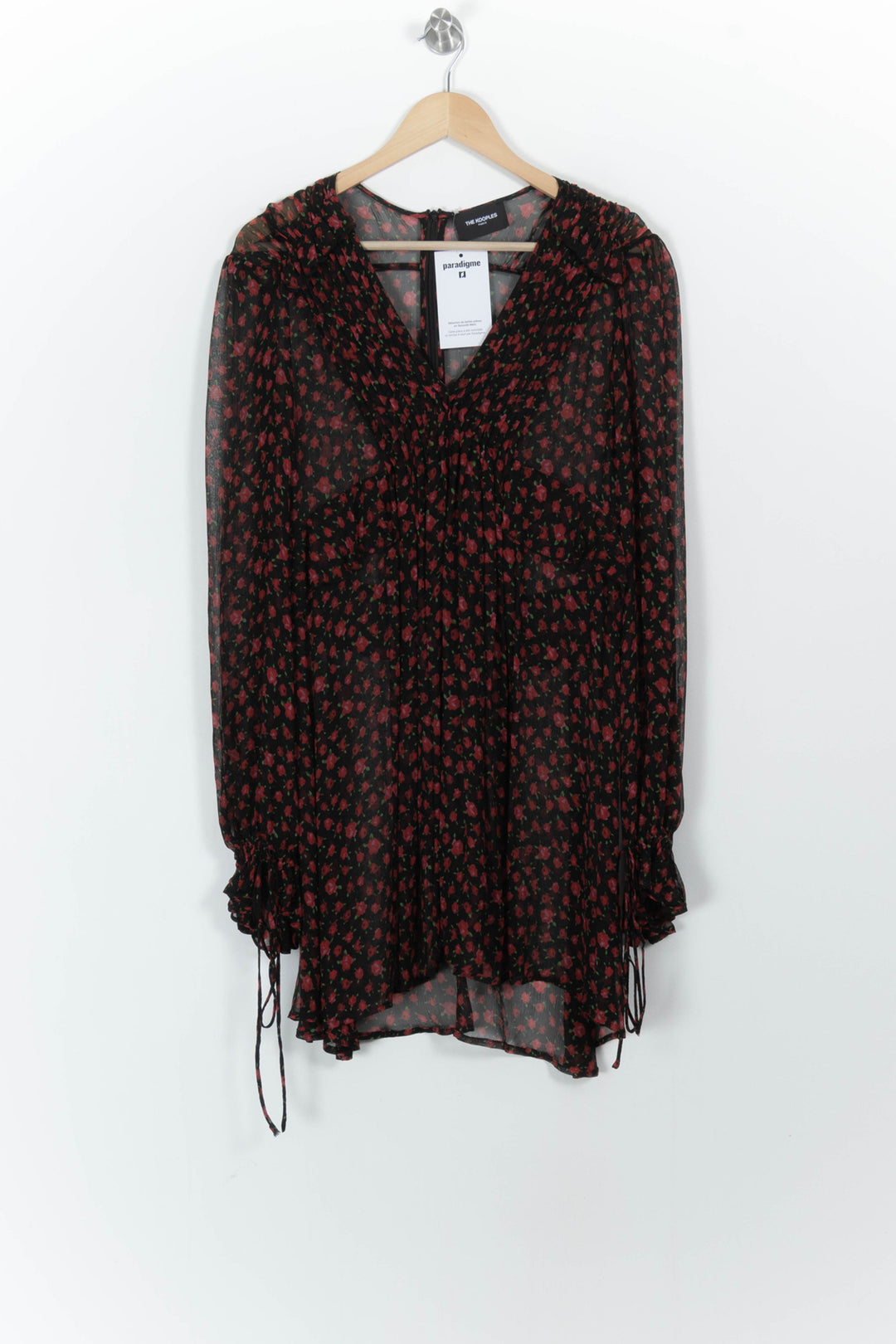 Robe Courte Noire et Rouge - Taille L/40 de la marque The Kooples | PARAD103574 - Vendu par Paradigme - Image 2