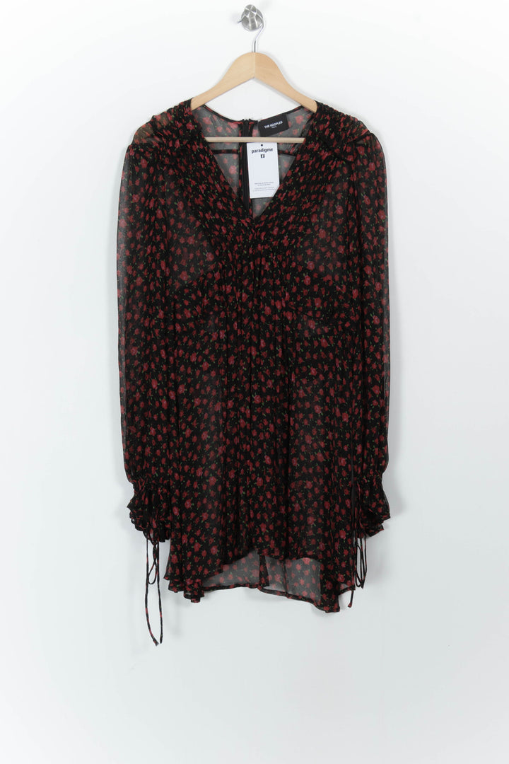 Robe Courte Noire et Rouge - Taille L/40 de la marque The Kooples | PARAD103574 - Vendu par Paradigme - Image 2