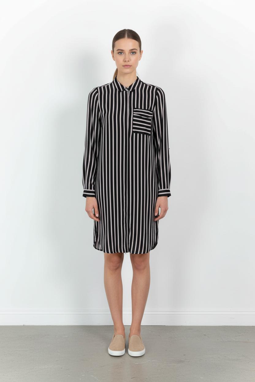 Robe Chemise Noire et Blanche - Taille S/36 de la marque Sud express | PARAD103575 - Vendu par Paradigme - Image 1