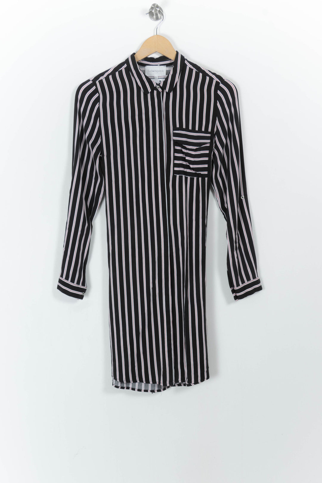 Robe Chemise Noire et Blanche - Taille S/36 de la marque Sud express | PARAD103575 - Vendu par Paradigme - Image 2