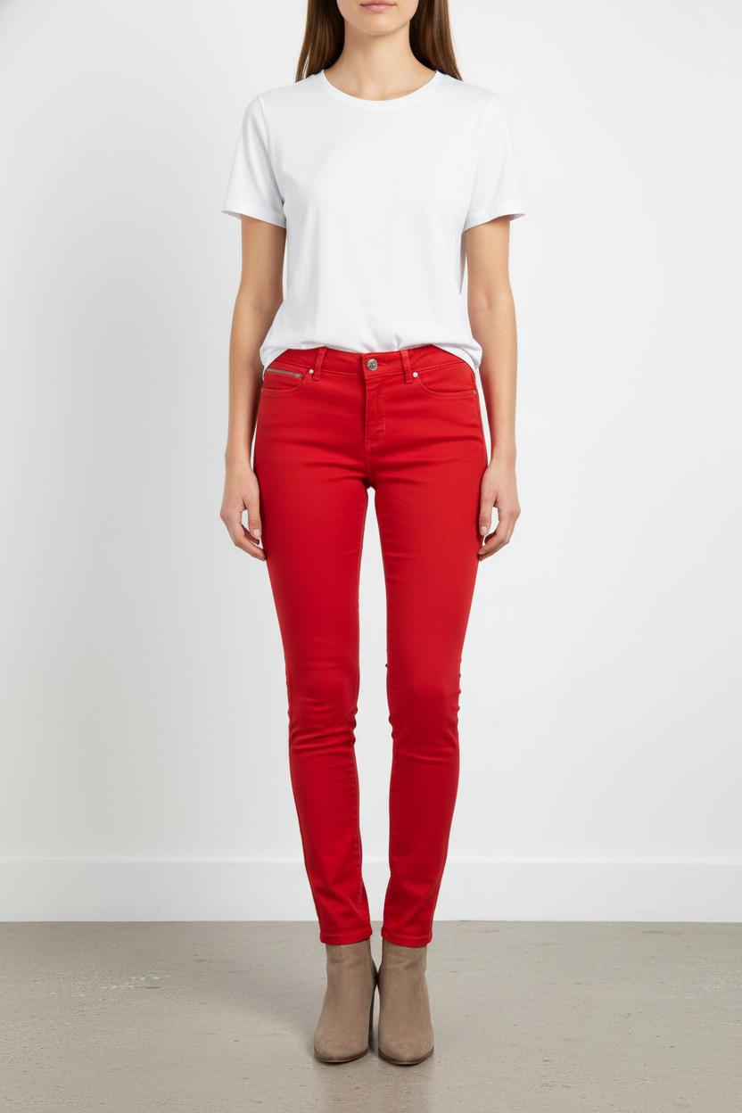 Jean Rouge - Taille M/38 de la marque Sud express | PARAD103576 - Vendu par Paradigme - Image 1
