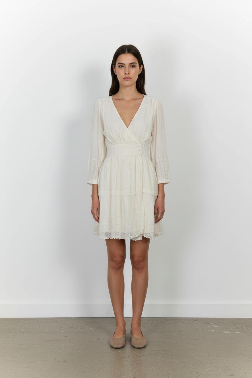 Robe Portefeuille Beige - Taille S/36 de la marque Emile & Ida | PARAD103577 - Vendu par Paradigme - Image 1