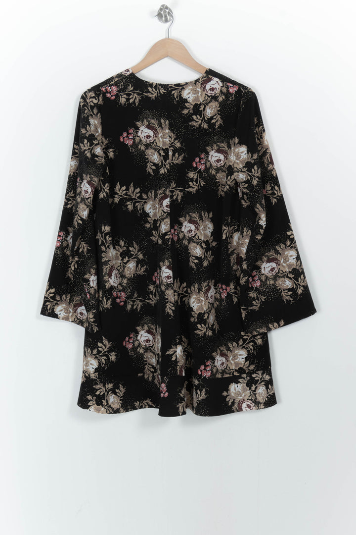 Robe Fleurie Noire et Beige - Taille S/36 de la marque Karl Marc John | PARAD103578 - Vendu par Paradigme - Image 4