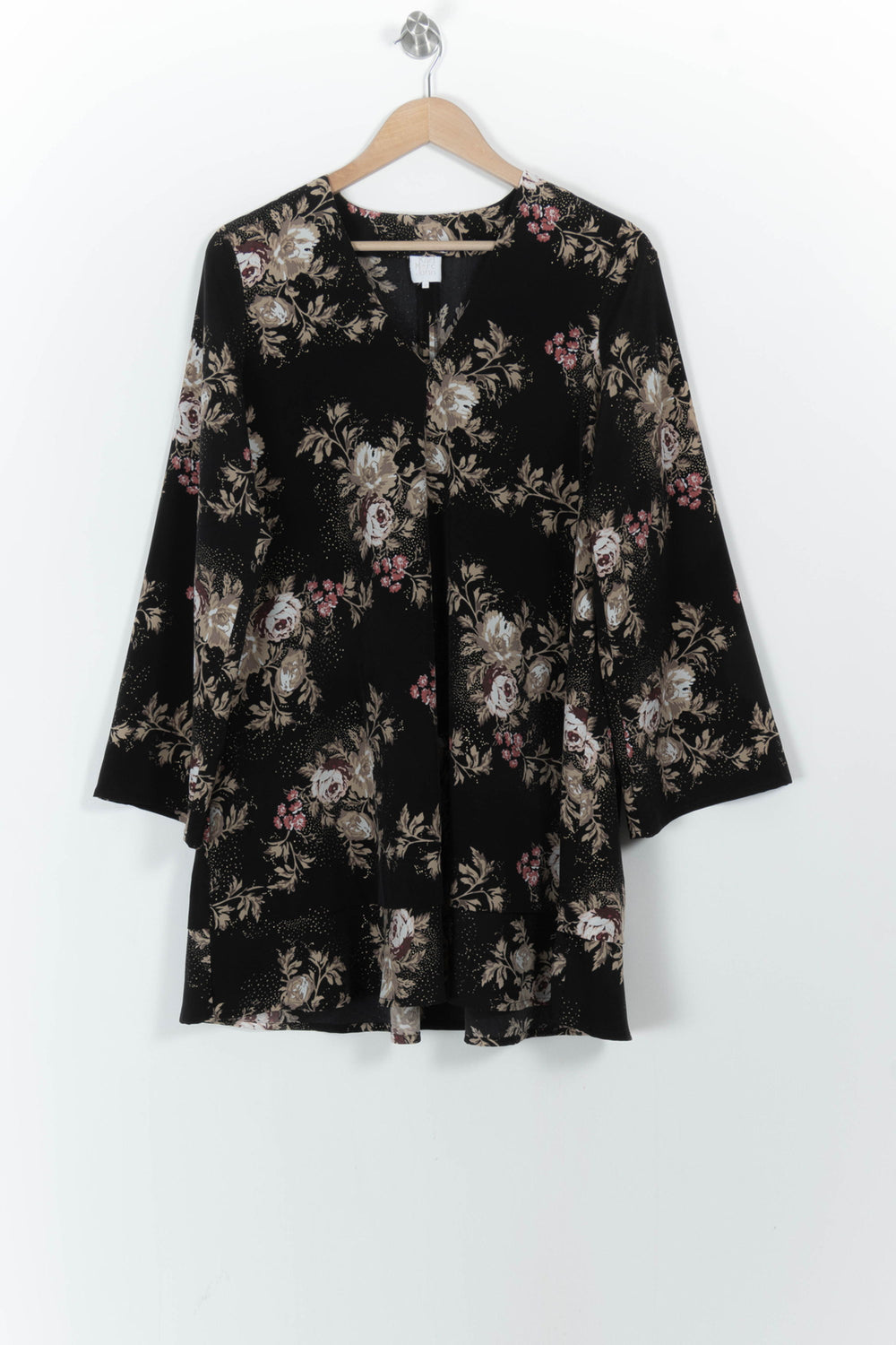 Robe Fleurie Noire et Beige - Taille S/36 de la marque Karl Marc John | PARAD103578 - Vendu par Paradigme - Image 2