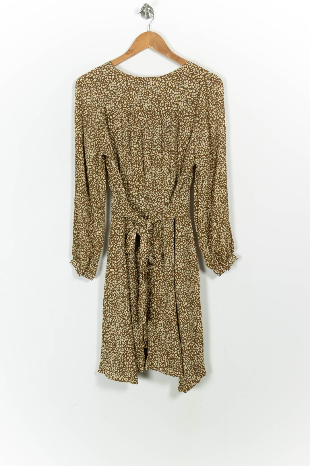 Robe Portefeuille Marron et Blanche - Taille S/36 de la marque Emile & Ida | PARAD103580 - Vendu par Paradigme - Image 4