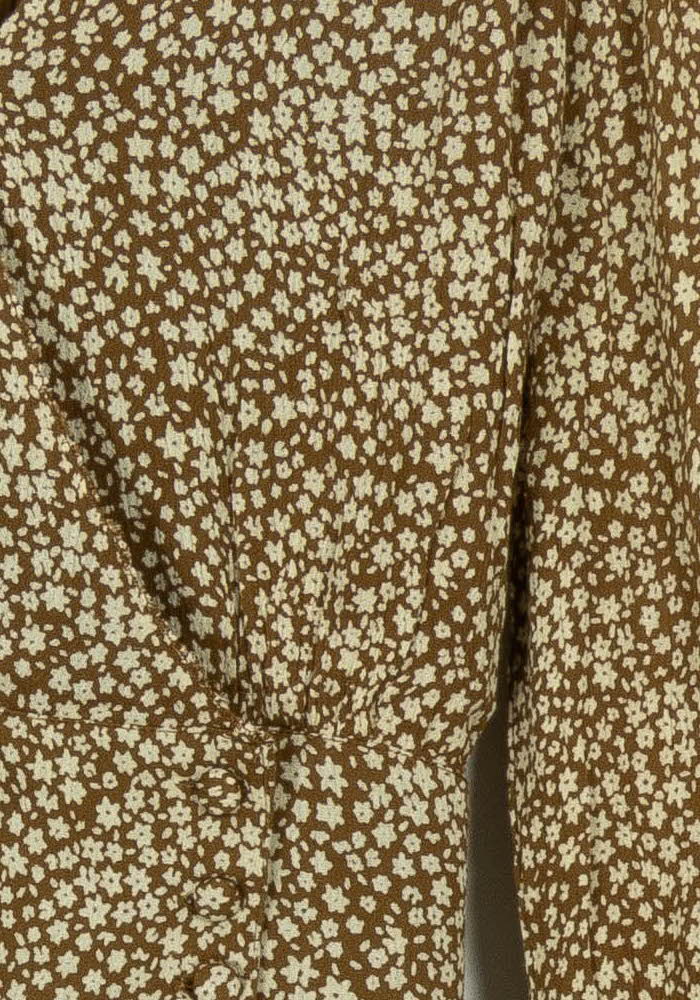 Robe Portefeuille Marron et Blanche - Taille S/36 de la marque Emile & Ida | PARAD103580 - Vendu par Paradigme - Image 3