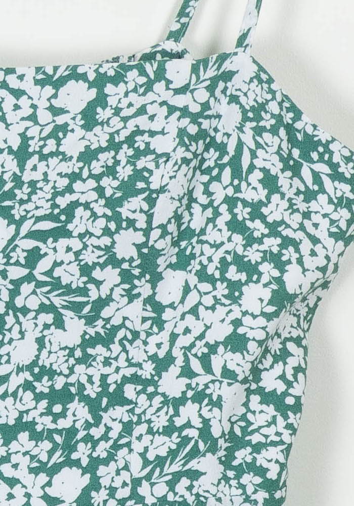 Robe Fleurie Verte et Blanche - Taille XL/42 de la marque Kookai | PARAD103581 - Vendu par Paradigme - Image 3