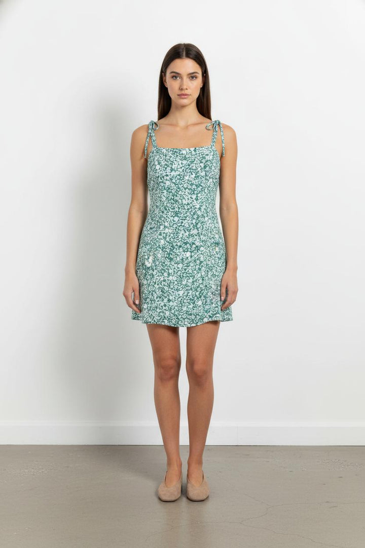 Robe Fleurie Verte et Blanche - Taille XL/42 de la marque Kookai | PARAD103581 - Vendu par Paradigme - Image 1