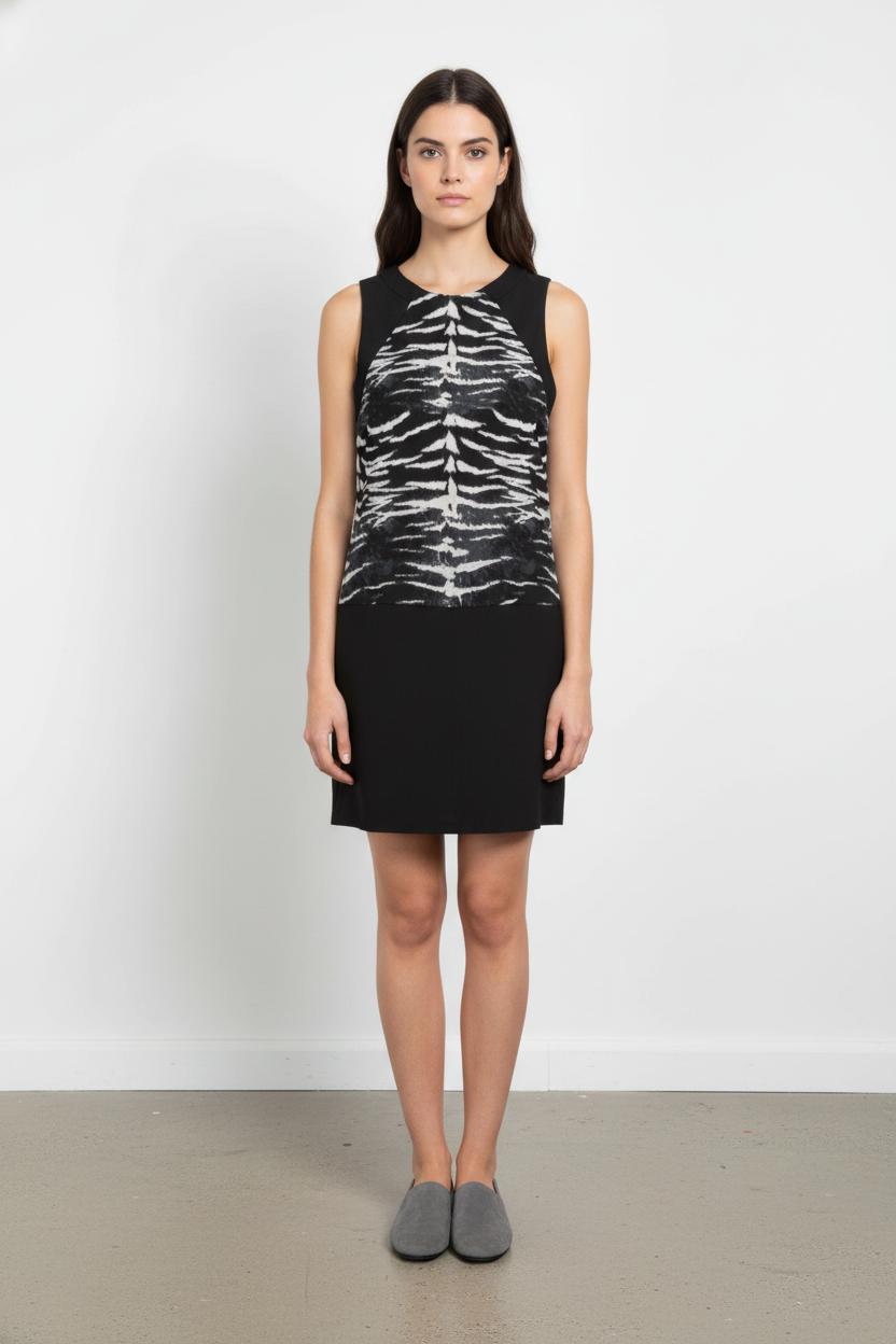 Robe Sans Manches Noire et Blanche - Taille M/38 de la marque ZAPA | PARAD103583 - Vendu par Paradigme - Image 1
