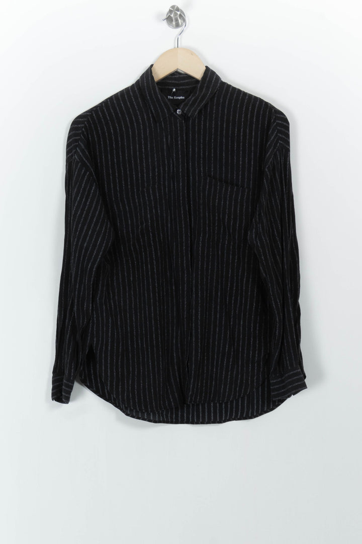 Chemise Noire à Rayures Blanches - Taille XS/34 de la marque The Kooples | PARAD103587 - Vendu par Paradigme - Image 2