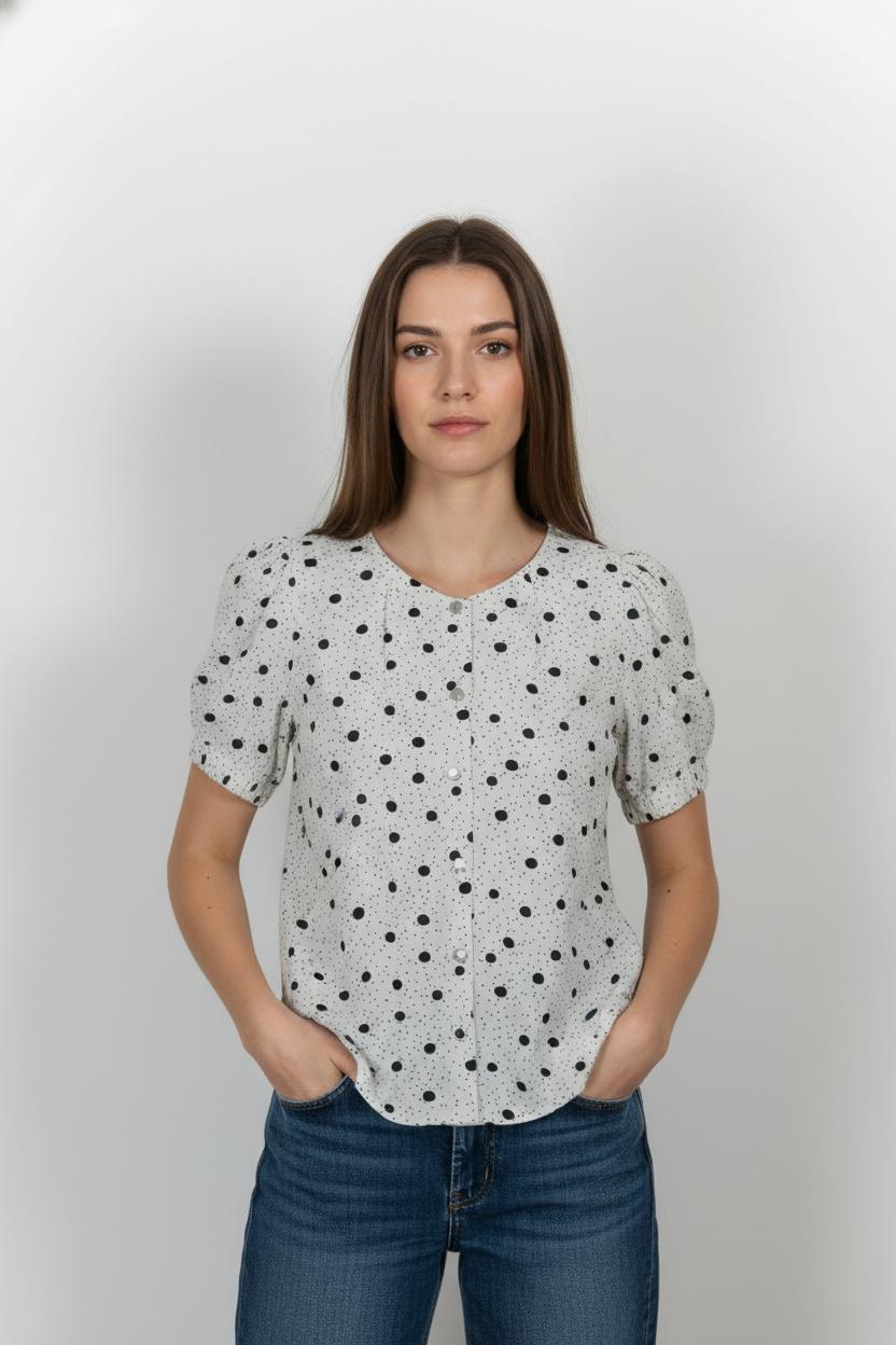 Blouse Blanche et Noire - Taille XS/34 de la marque I.Code | PARAD103592 - Vendu par Paradigme - Image 1