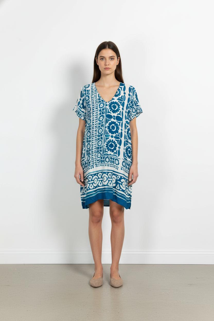 Robe Bleu et Blanche - Taille L/40 de la marque La Fée Maraboutée | PARAD103595 - Vendu par Paradigme - Image 1