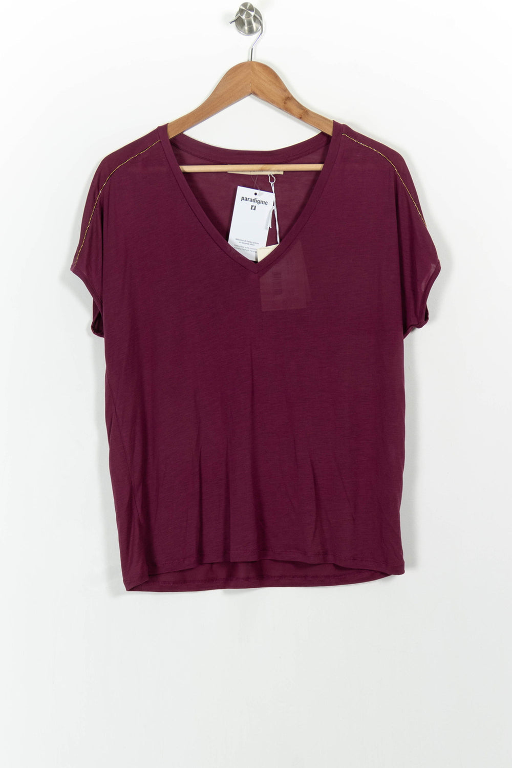 T-shirt Violet - Taille M/38 de la marque La Fée Maraboutée | PARAD103604 - Vendu par Paradigme - Image 2