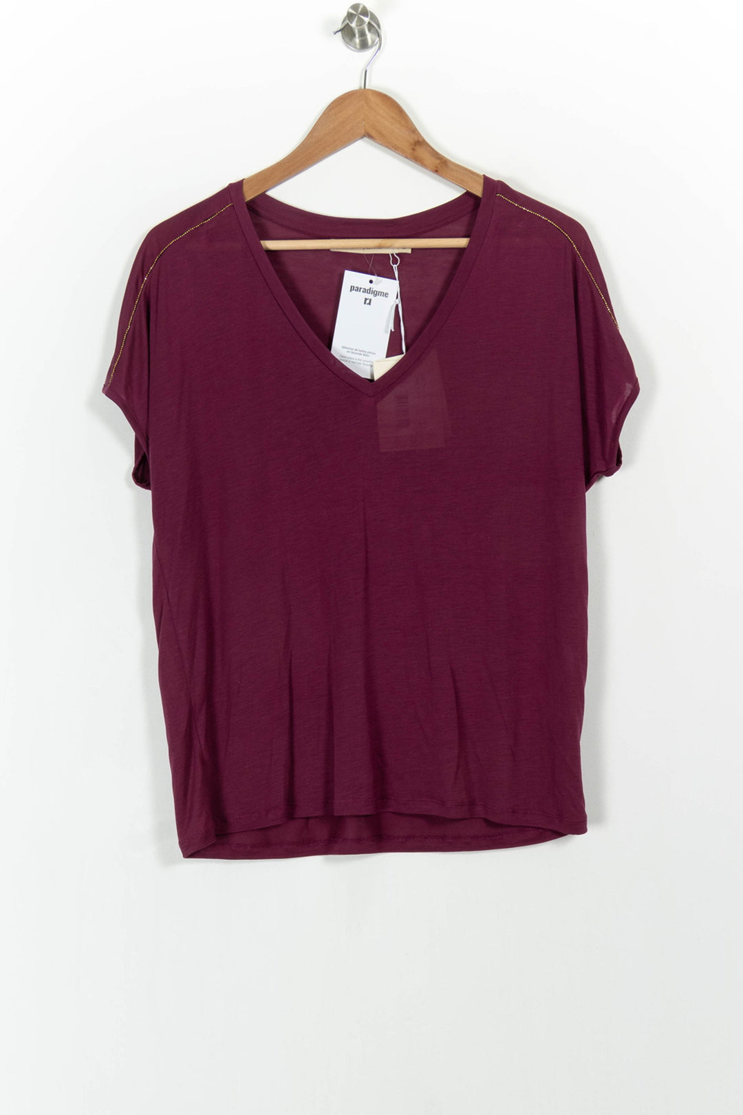 T-shirt Violet - Taille M/38 de la marque La Fée Maraboutée | PARAD103604 - Vendu par Paradigme - Image 2