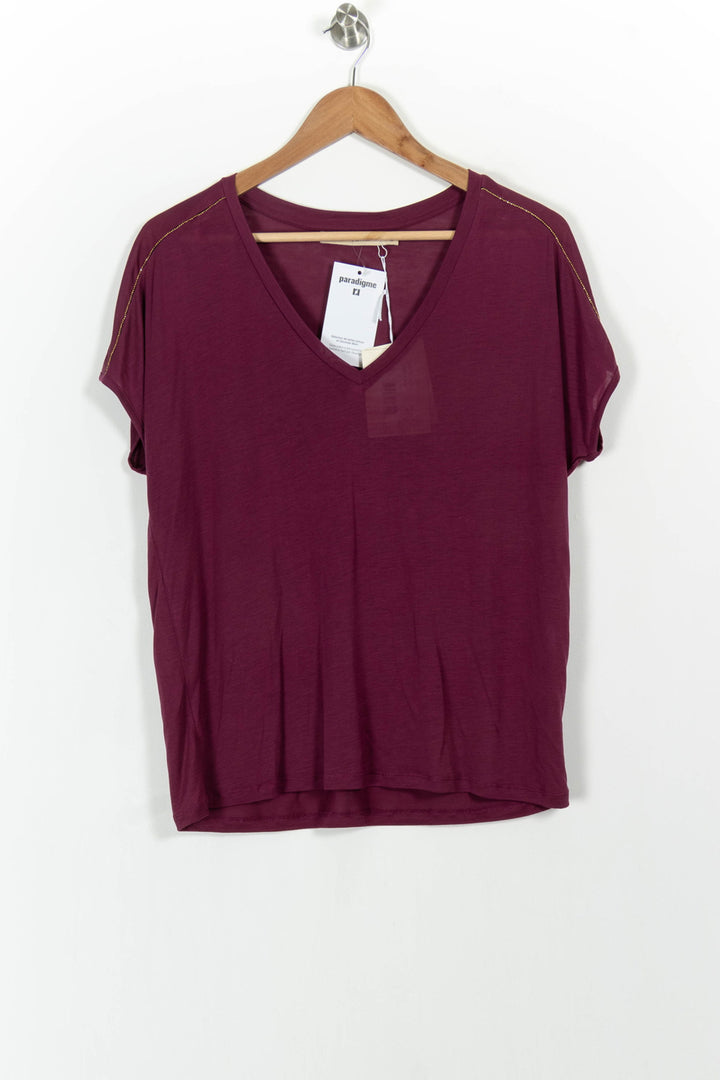 T-shirt Violet - Taille M/38 de la marque La Fée Maraboutée | PARAD103604 - Vendu par Paradigme - Image 2