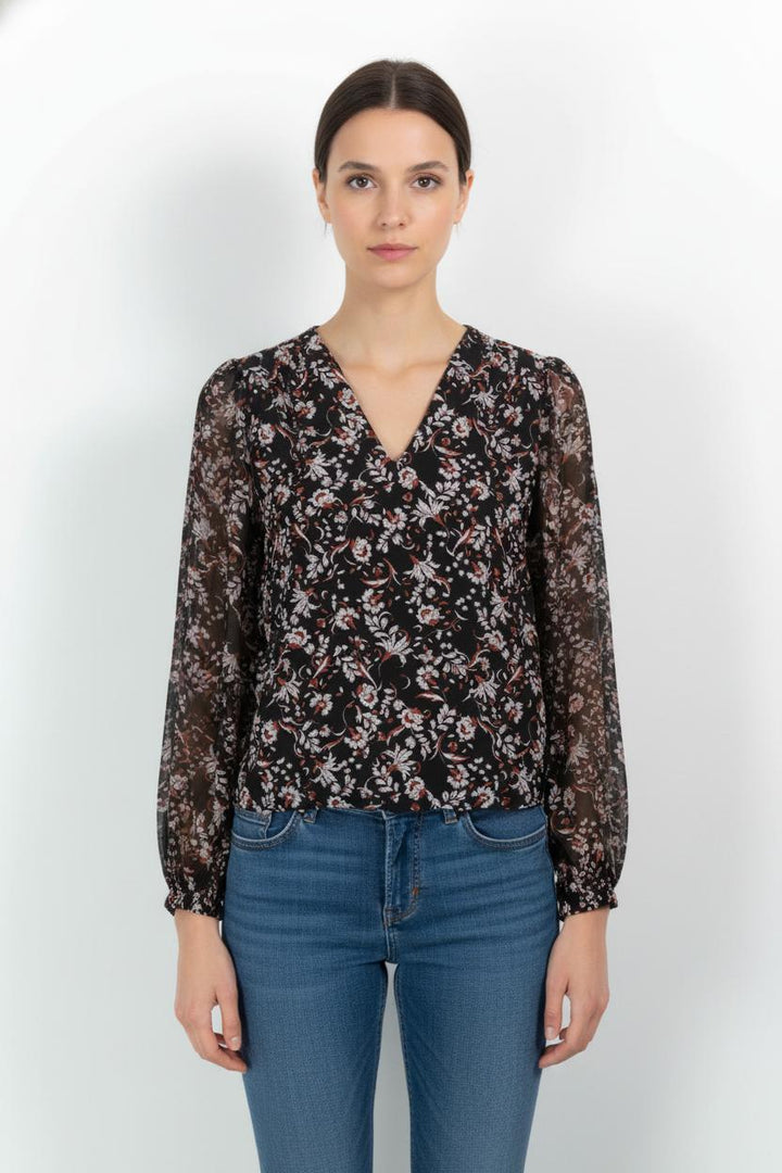 Blouse Noire et Blanche - Taille M/38 de la marque La Fée Maraboutée | PARAD103608 - Vendu par Paradigme - Image 1