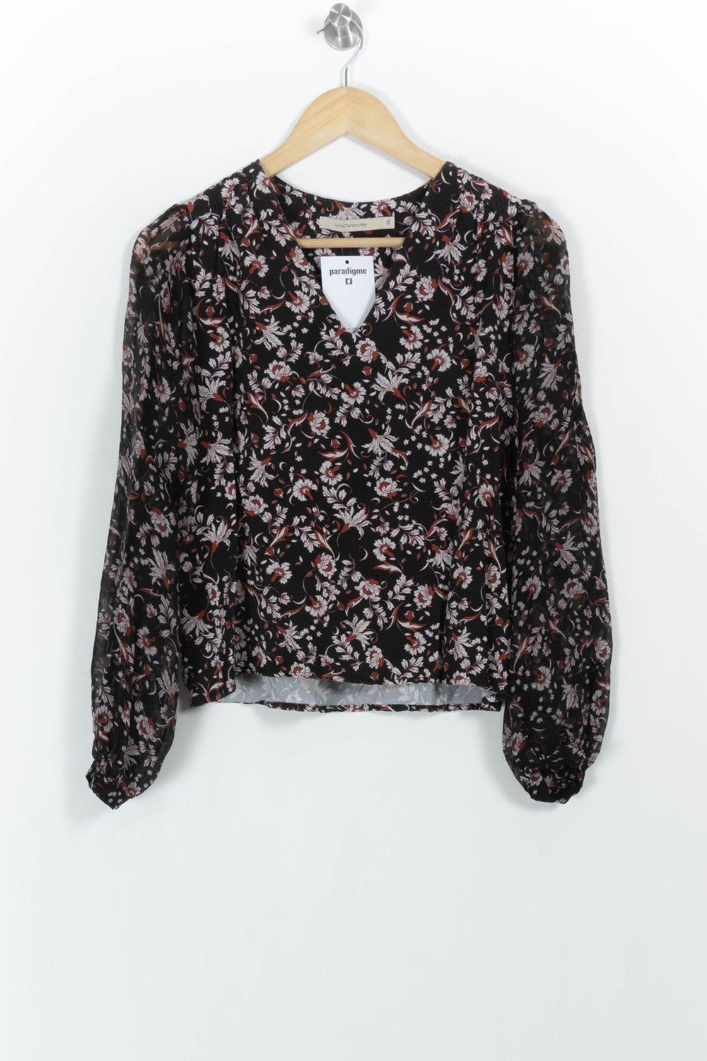 Blouse Noire et Blanche - Taille M/38 de la marque La Fée Maraboutée | PARAD103608 - Vendu par Paradigme - Image 2