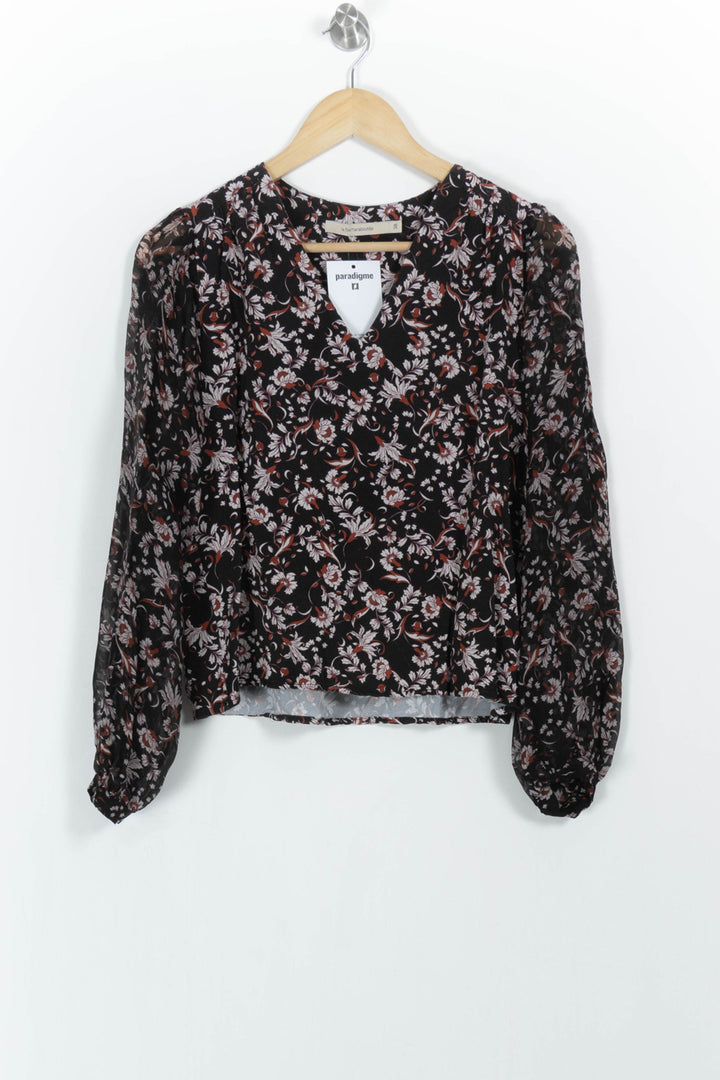 Blouse Noire et Blanche - Taille M/38 de la marque La Fée Maraboutée | PARAD103608 - Vendu par Paradigme - Image 2