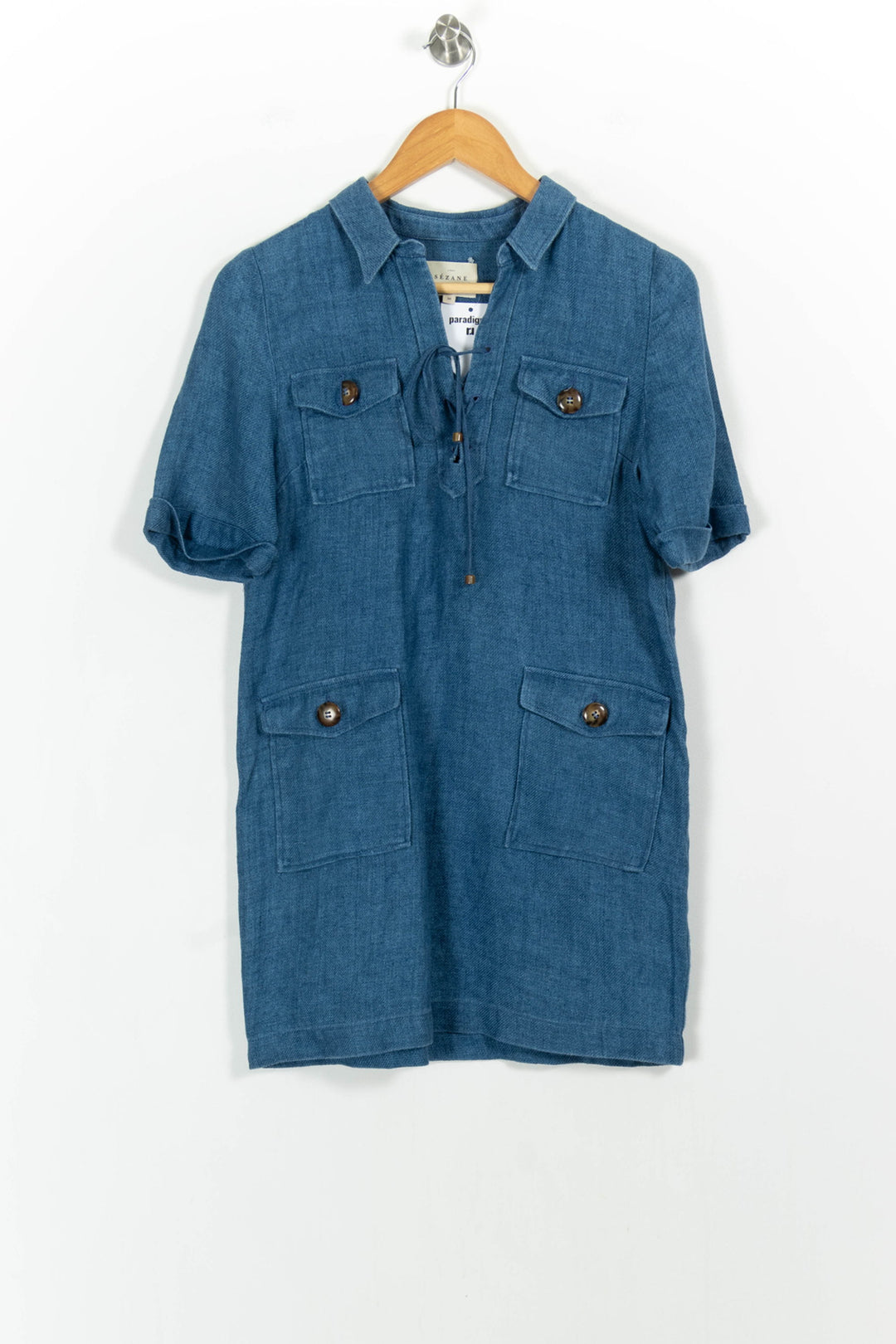 Robe Chemise Bleue - Taille S/36 de la marque Sézane | PARAD103612 - Vendu par Paradigme - Image 2