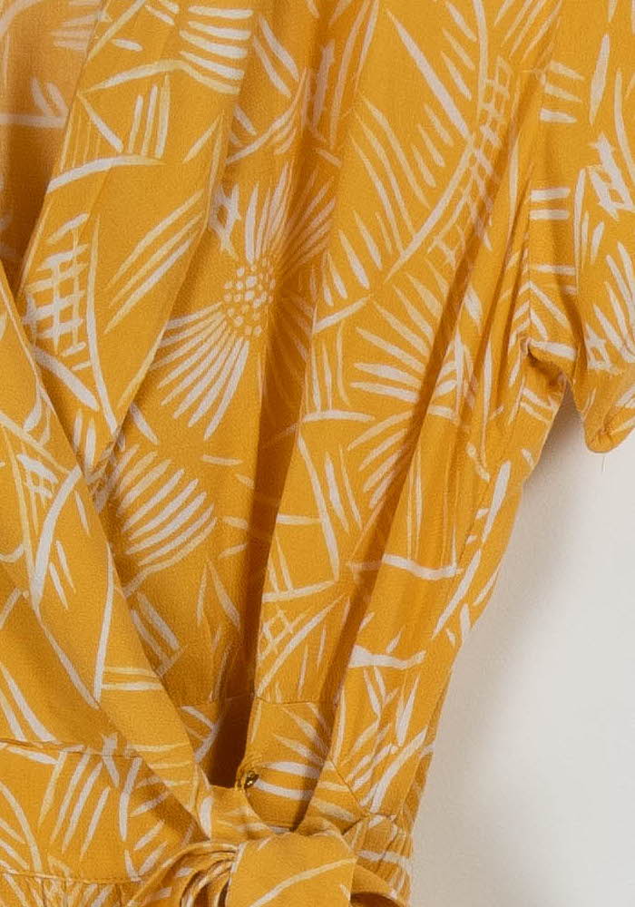 Robe Portefeuille Jaune et Blanche - Taille XS/34 de la marque Des petits hauts | PARAD103614 - Vendu par Paradigme - Image 3