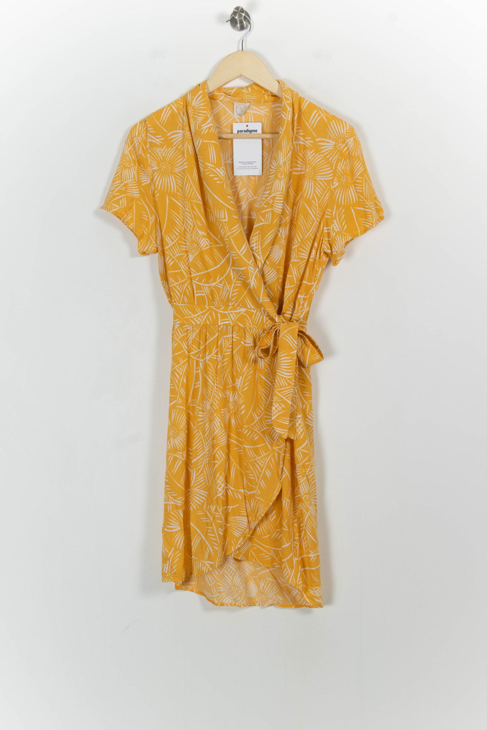 Robe Portefeuille Jaune et Blanche - Taille XS/34 de la marque Des petits hauts | PARAD103614 - Vendu par Paradigme - Image 2