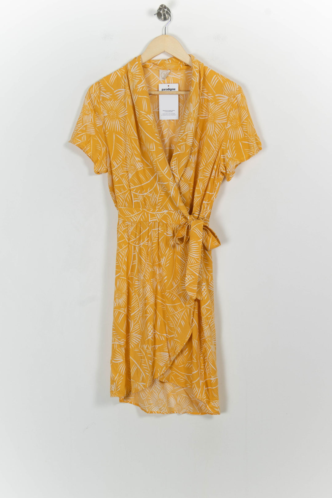 Robe Portefeuille Jaune et Blanche - Taille XS/34 de la marque Des petits hauts | PARAD103614 - Vendu par Paradigme - Image 2
