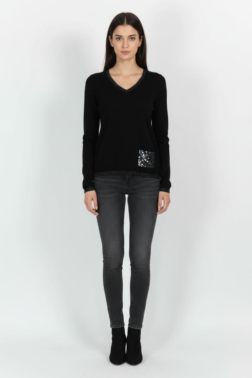 Pull Noir - Taille XS/34 de la marque Bérénice | PARAD103620 - Vendu par Paradigme - Image 1